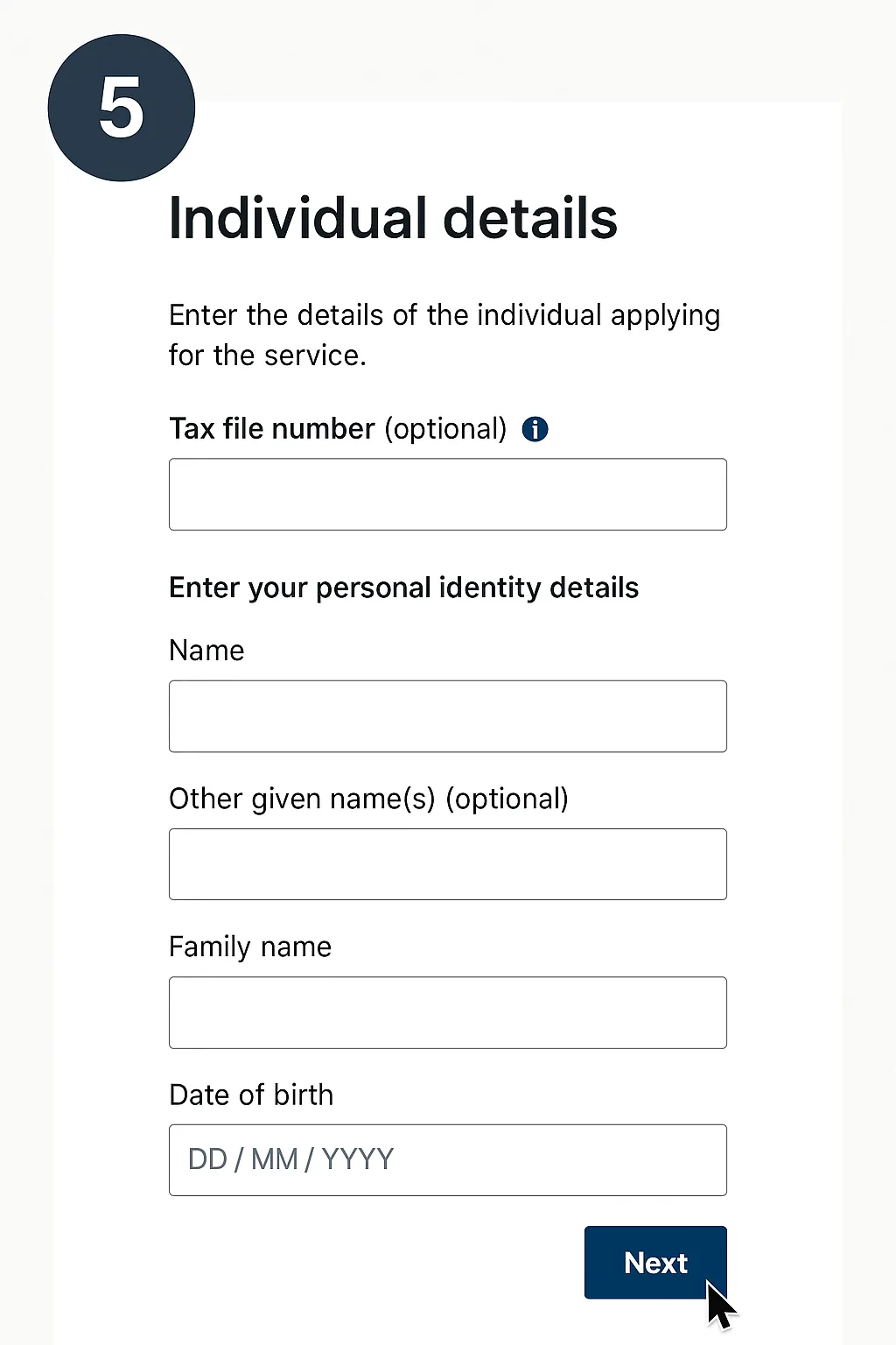 بارگذاری پاسپورت یا مدارک هویتی برای دریافت ABN