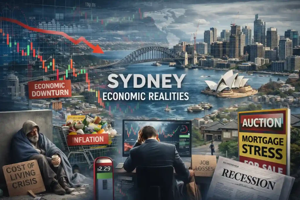 واقعیت‌های اقتصادی کلان سیدنی شامل تورم، هزینه بالای زندگی، بازار مسکن، بازار کار و نوسانات اقتصادی