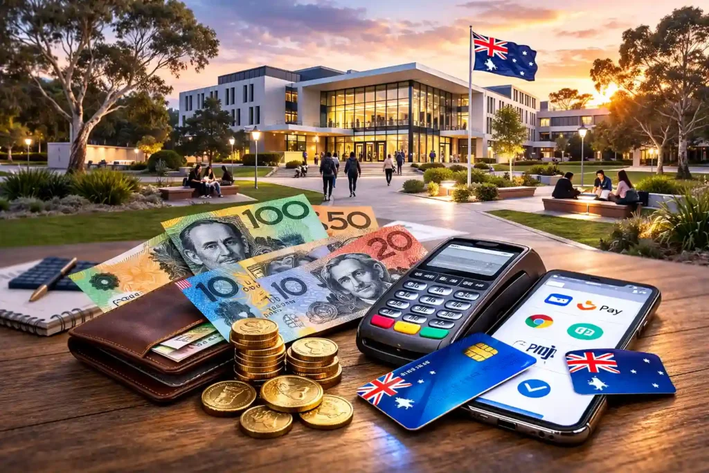 شهریه دانشگاه کانبرا با دلار استرالیا و کارت بانکی در محوطه پردیس University of Canberra - شهریه دانشگاه کانبرا