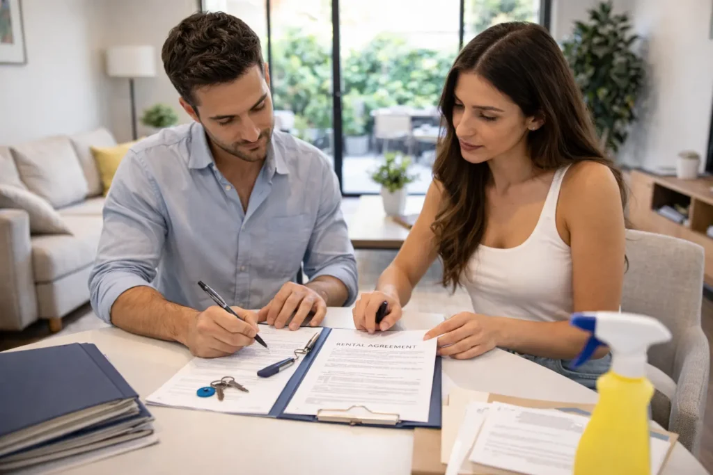 امضای قرارداد اجاره خانه توسط مستاجر با بررسی دقیق شرایط و تعهدات قانونی در استرالیا